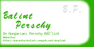 balint perschy business card